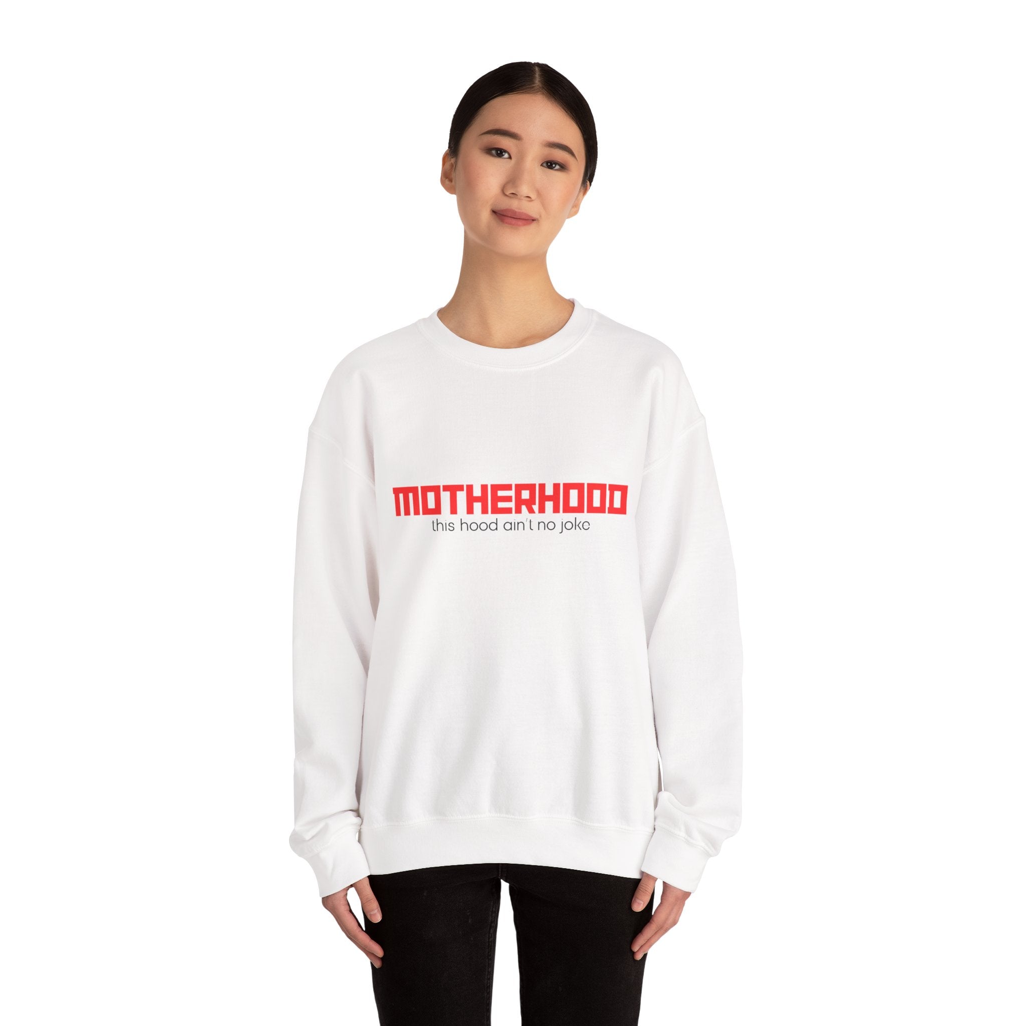 Motherhood Unisex Crewneck Sweatshirt - Cozy Gift for Moms, Funny Sweatshirt, Stylish Parenting Apparel, Mother's Day Celebration