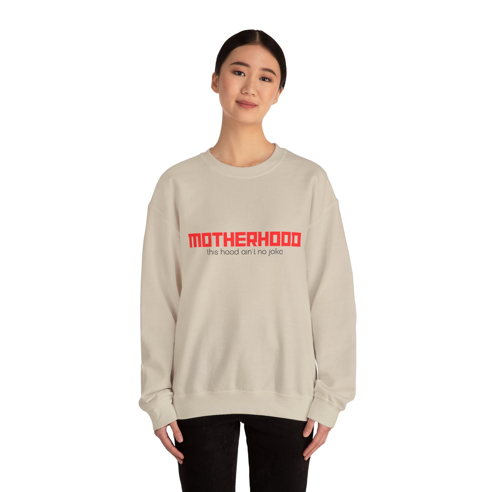 Motherhood Unisex Crewneck Sweatshirt - Cozy Gift for Moms, Funny Sweatshirt, Stylish Parenting Apparel, Mother's Day Celebration