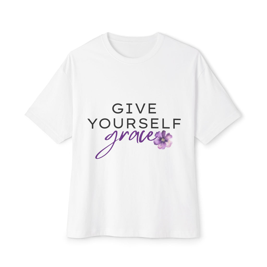 Unisex Oversized Boxy Tee - 'Give Yourself Grace' | Comfortable Tee for Self-Care, Gift for Friends, Relaxed Style, Everyday Wear, [...]